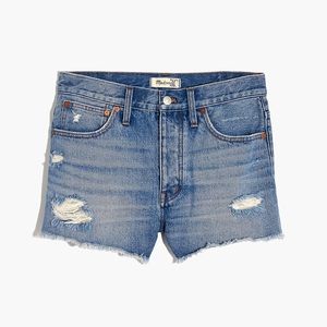 Relaxed Denim Shorts in Homecrest Wash: Ripped Edition